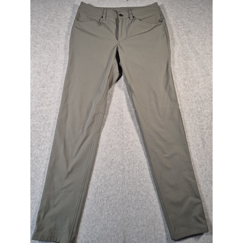 Lululemon ABC Warpstreme Mens Slim Fit  Pants Size 30X31 Olive Stretch - Picture 2 of 9